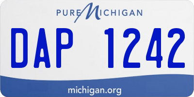MI license plate DAP1242