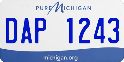MI license plate DAP1243