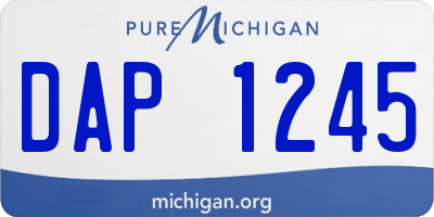 MI license plate DAP1245