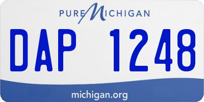 MI license plate DAP1248