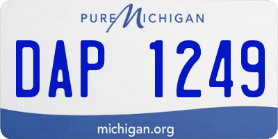 MI license plate DAP1249