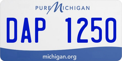 MI license plate DAP1250