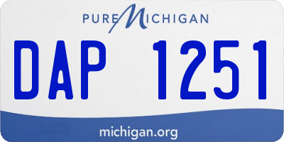 MI license plate DAP1251
