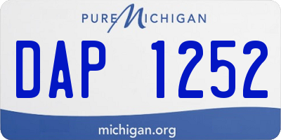 MI license plate DAP1252