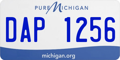 MI license plate DAP1256