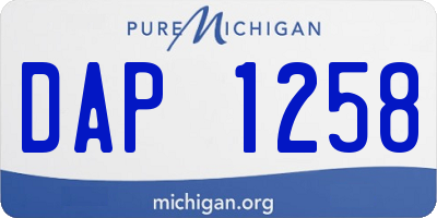 MI license plate DAP1258