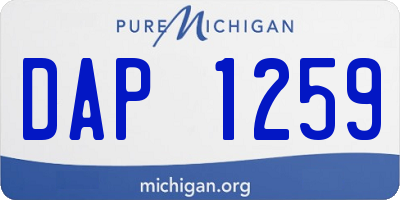 MI license plate DAP1259