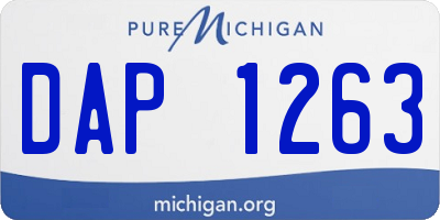 MI license plate DAP1263