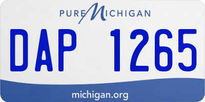 MI license plate DAP1265
