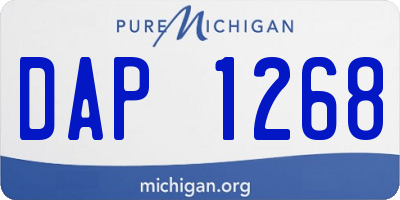 MI license plate DAP1268