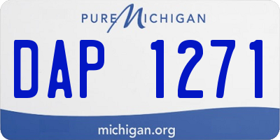 MI license plate DAP1271