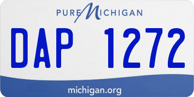 MI license plate DAP1272