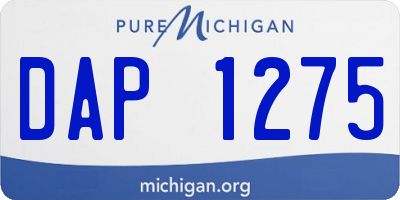 MI license plate DAP1275