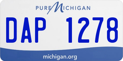MI license plate DAP1278