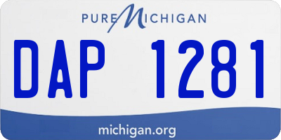 MI license plate DAP1281