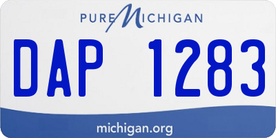 MI license plate DAP1283