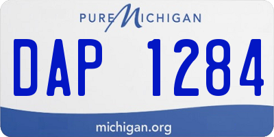 MI license plate DAP1284