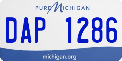 MI license plate DAP1286
