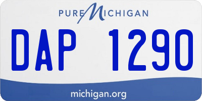 MI license plate DAP1290