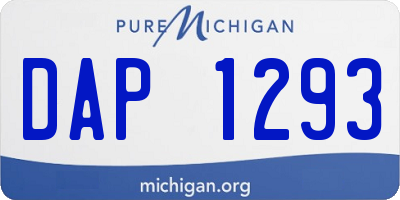 MI license plate DAP1293