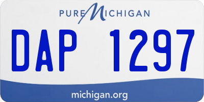 MI license plate DAP1297