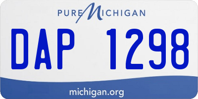 MI license plate DAP1298