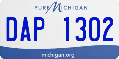 MI license plate DAP1302