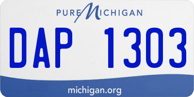 MI license plate DAP1303