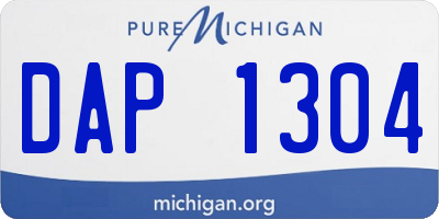 MI license plate DAP1304