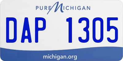 MI license plate DAP1305