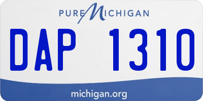 MI license plate DAP1310