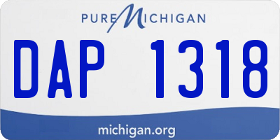 MI license plate DAP1318