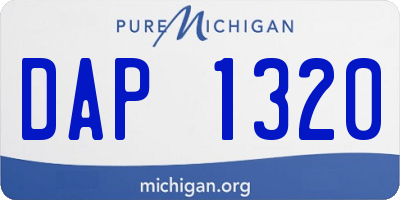 MI license plate DAP1320