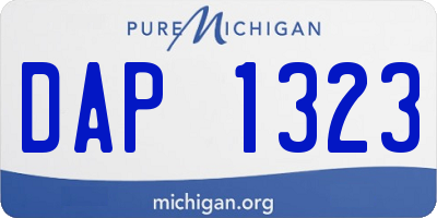 MI license plate DAP1323