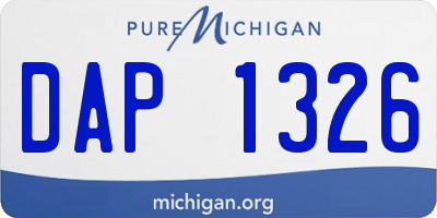 MI license plate DAP1326