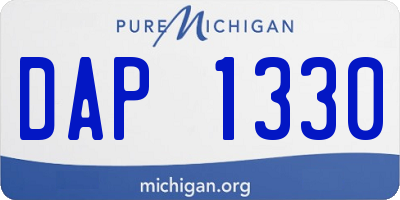 MI license plate DAP1330