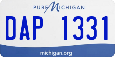 MI license plate DAP1331