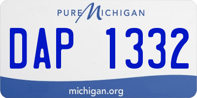 MI license plate DAP1332