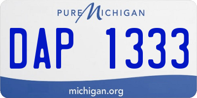 MI license plate DAP1333