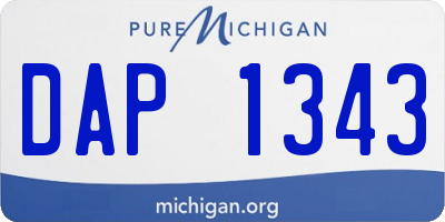 MI license plate DAP1343