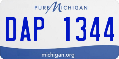 MI license plate DAP1344