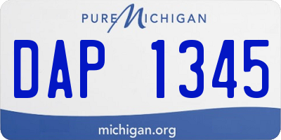 MI license plate DAP1345
