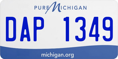 MI license plate DAP1349