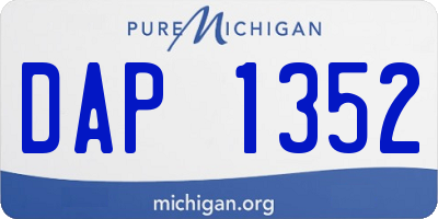 MI license plate DAP1352