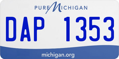MI license plate DAP1353