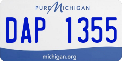 MI license plate DAP1355