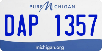 MI license plate DAP1357