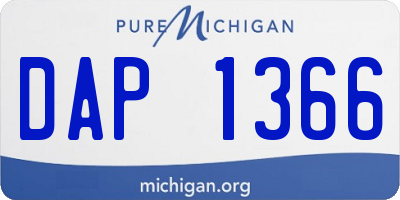 MI license plate DAP1366