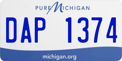 MI license plate DAP1374