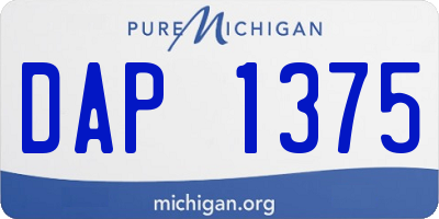 MI license plate DAP1375